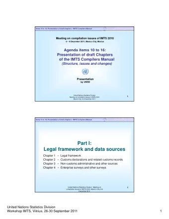 Part I:  Part I:  Legal framework and data sources  Chapter 1  Legal framework  Chapter 2