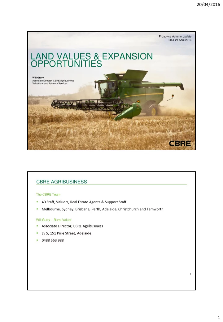 land values expansion