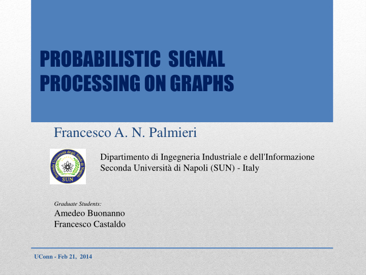 probabilistic signal processing on graphs
