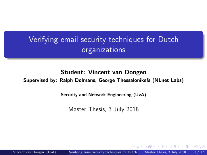 verifying email security techniques for dutch