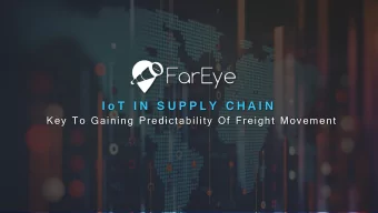 I o T  I N  S U P P L Y  C H A I N  Key To Gaining Predictability Of Freight Movement  GCC-