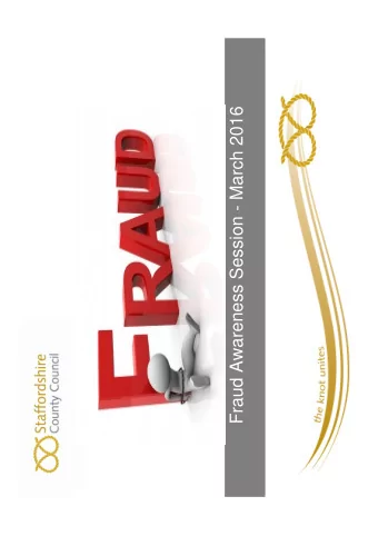 Fraud Awareness Session - March 2016  Aims and Objectives   To assess your understanding of what
