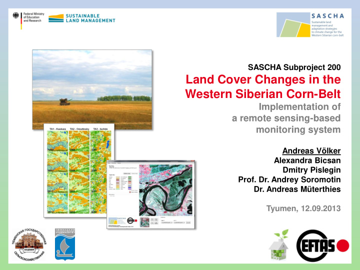 land cover changes in the western siberian corn belt