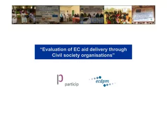 PRESENTATION FINAL REPORT  Session 1  PRESENTATION OF THE EVALUATION  AND METHODOLOGY ADOPTED