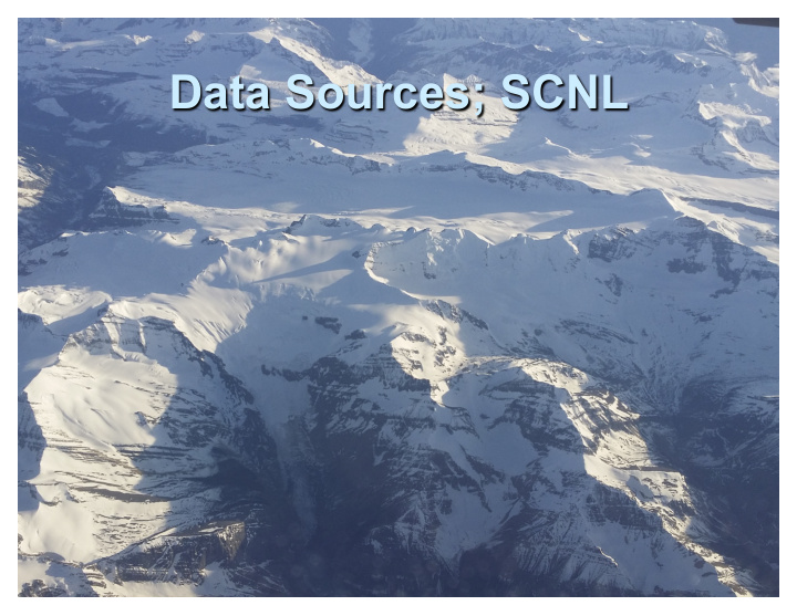 data sources scnl data sources