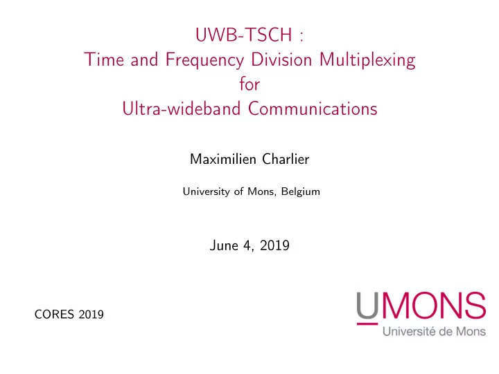 uwb tsch time and frequency division multiplexing for