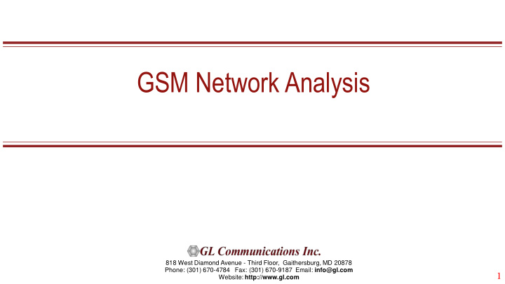 gsm network analysis