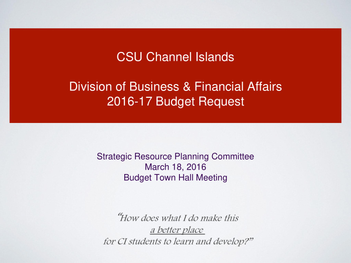csu channel islands division of business financial