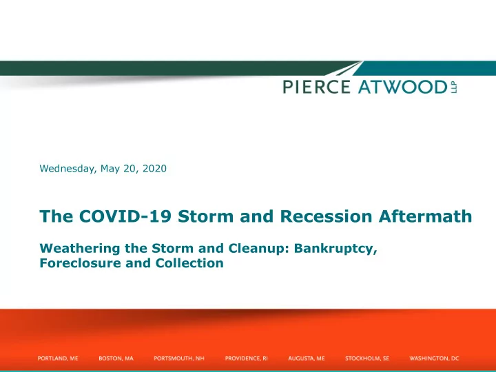 the covid 19 storm and recession aftermath