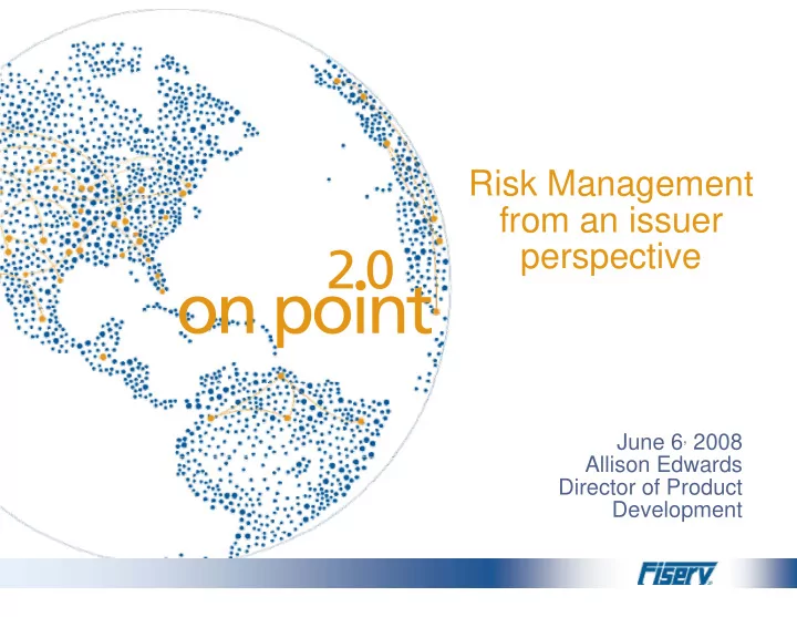 risk management from an issuer perspective