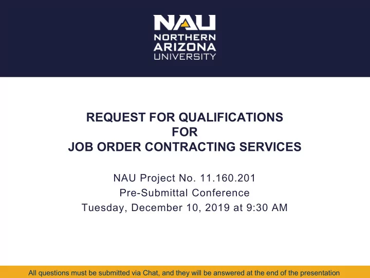 request for qualifications for job order contracting
