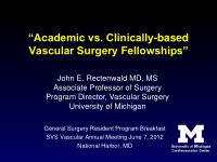 academic vs clinically based vascular surgery fellowships
