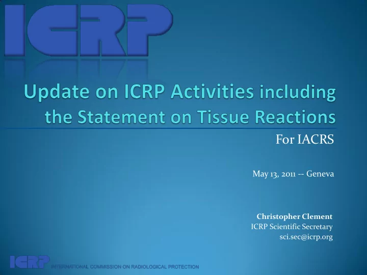 for iacrs