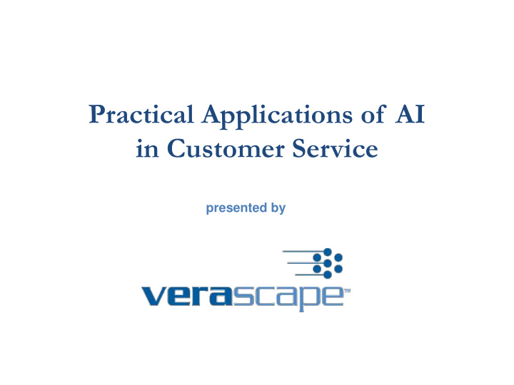 practical applications of ai in customer service