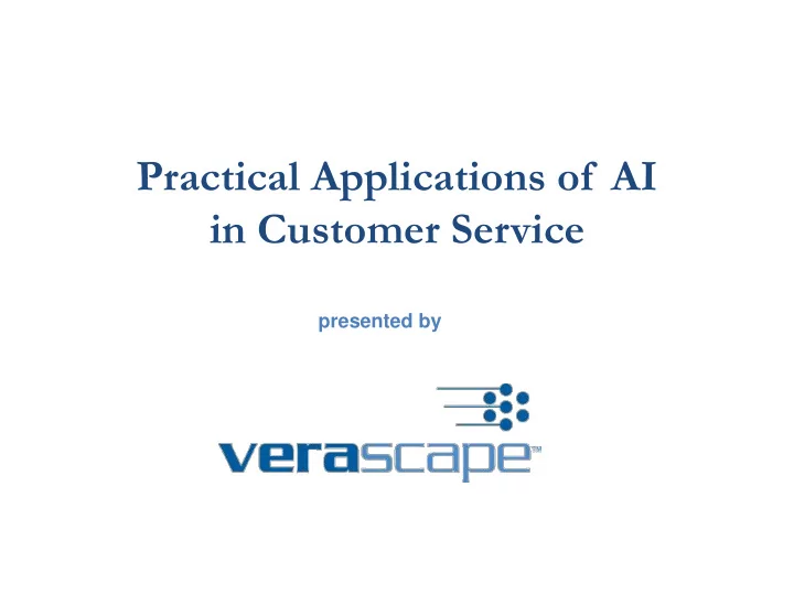 practical applications of ai in customer service