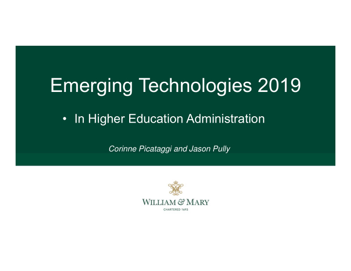 emerging technologies 2019