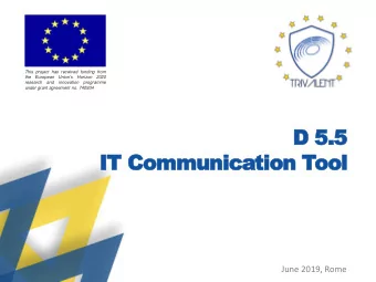 D 5.5  IT Communication Tool  June 2019, Rome  Context   Family, teachers, and people who are