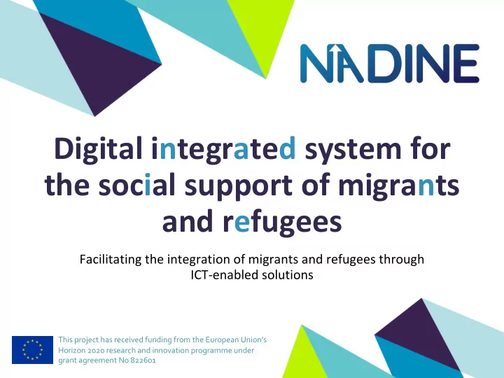 digital integrated system for the social support of