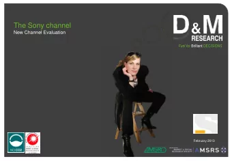 The Sony channel  New Channel Evaluation Fuel for Brilliant DECISIONS  February 2013 Fuel for