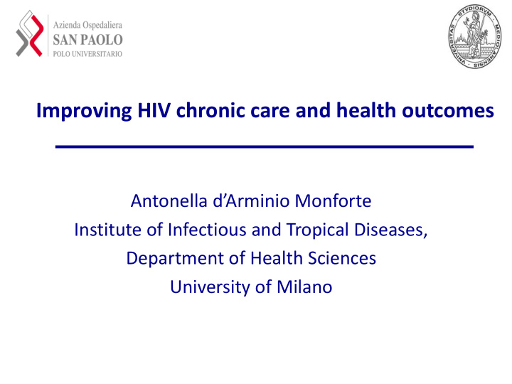 improving hiv chronic care and health outcomes