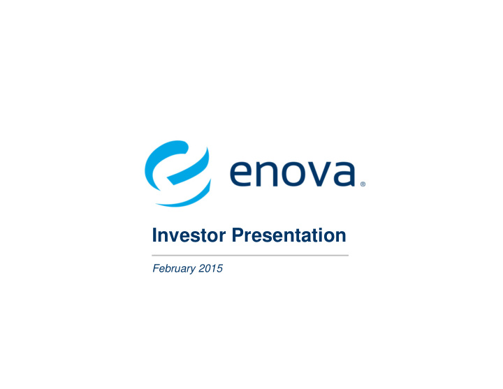 investor presentation