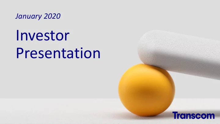 investor presentation