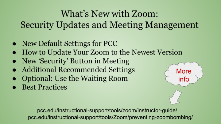 what s new with zoom security updates and meeting