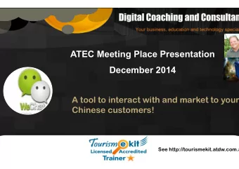 A tool to interact with and market to your  Chinese customers!  See http://tourismekit.atdw.com.a