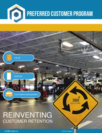 REINVENTING  CUSTOMER RETENTION  info@mypcp.us  A DCI Company  PREFERRED CUSTOMER PROGRAM