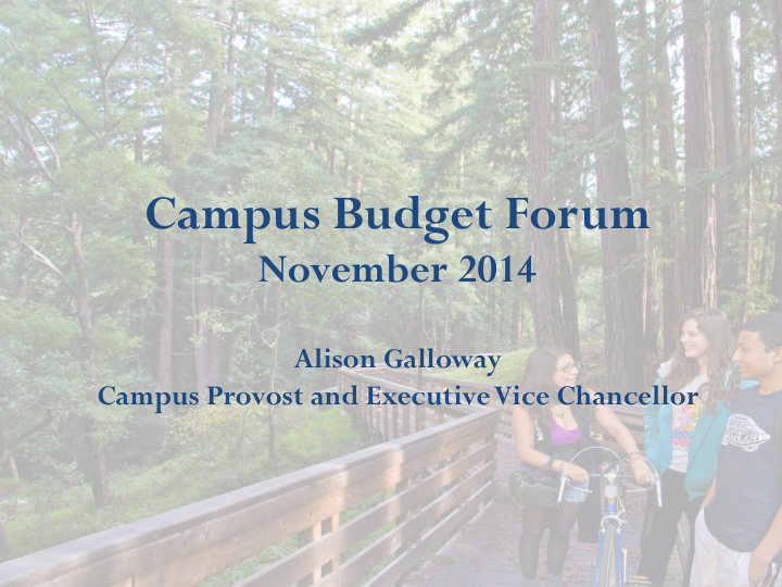 campus budget forum