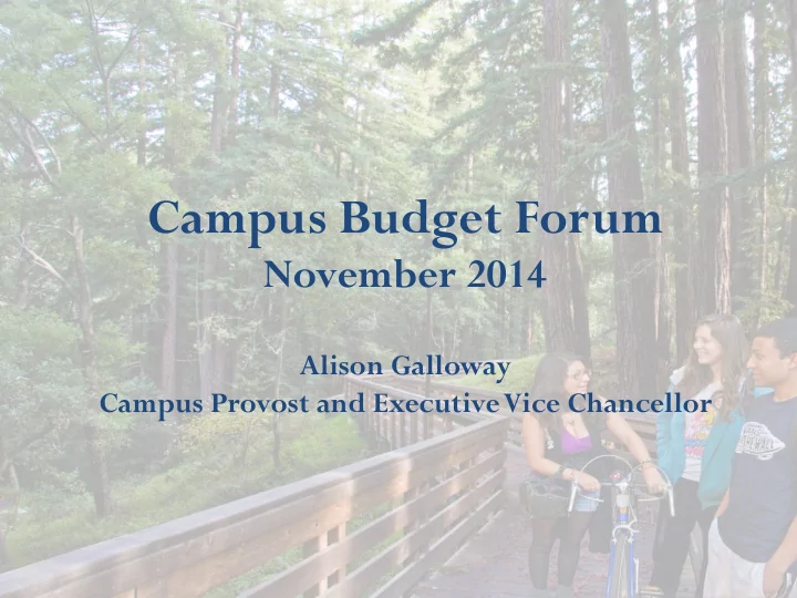 campus budget forum