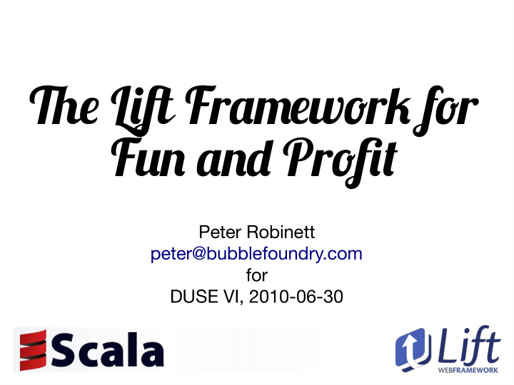 te lif framework for fun and proft