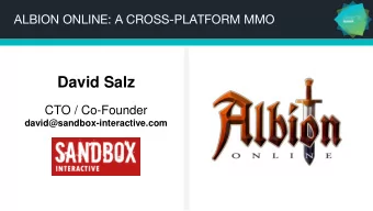 David Salz  CTO / Co-Founder  david@sandbox-interactive.com  ABOUT ALBION ONLINE  What is Albion
