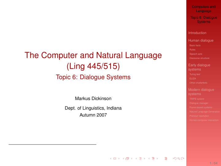 the computer and natural language