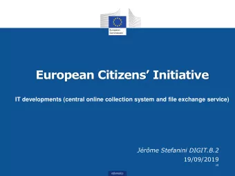 European Citizens Initiative  IT developments (central online collection system and file