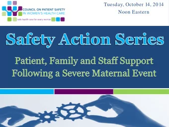 Tuesday, October 14, 2014  Noon Eastern  Slide 1  Cynthia Chazotte, MD, FACOG  Professor &amp; Vice