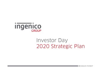 Investor Day  2020 Strategic Plan  Todays agenda  Philippe Lazare,  9.00  CONVICTIONS  Chairman