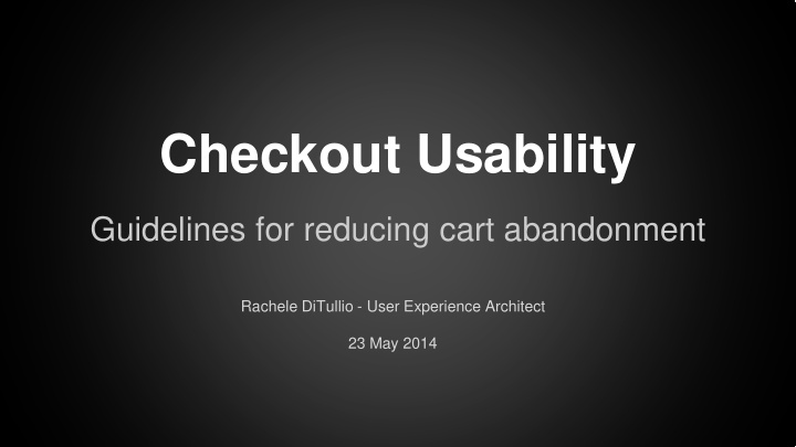 checkout usability