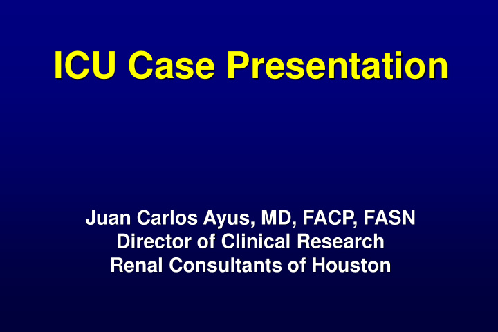icu case presentation