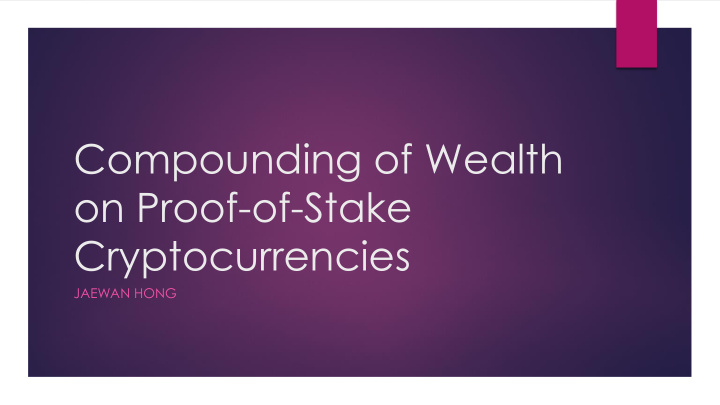 on proof of stake