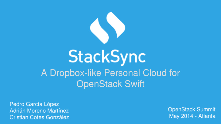 a dropbox like personal cloud for openstack swift