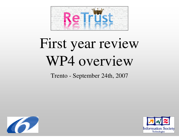 first year review wp4 overview