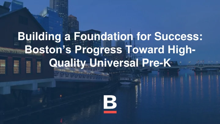 boston s progress toward high
