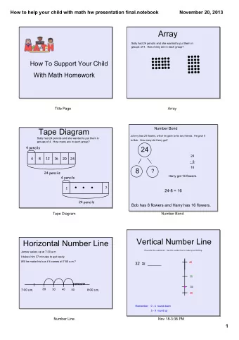 Array  Sally had 24 pencils and she wanted to put them in  groups of 4.  How many are in each