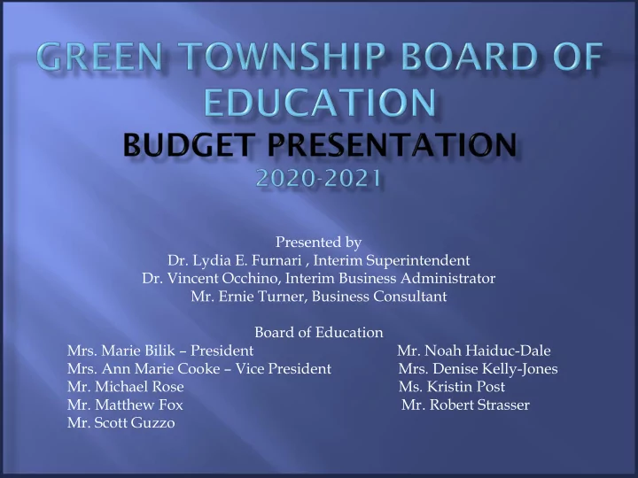 dr vincent occhino interim business administrator