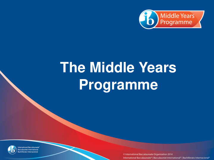 the middle years programme what is a 21 st century