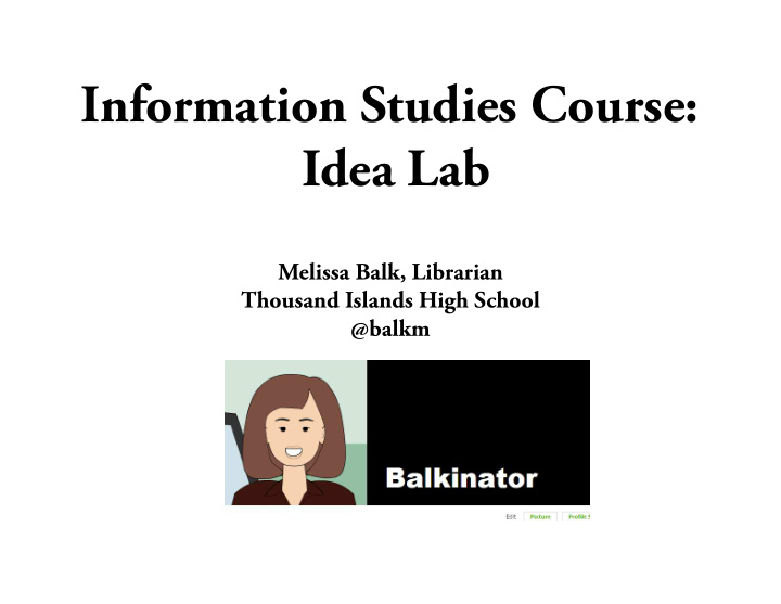 information studies course idea lab