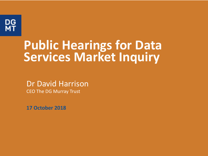 public hearings for data services market inquiry