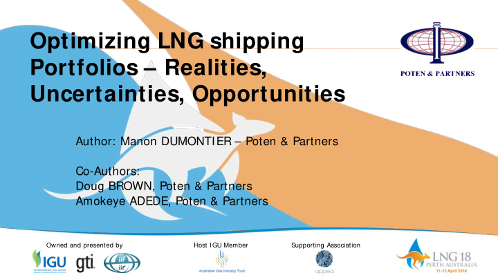 optimizing lng shipping portfolios realities