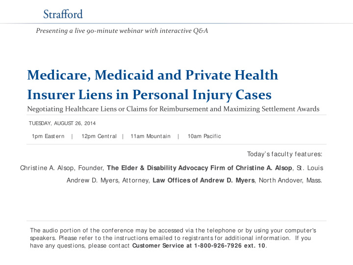 medicare medicaid and private health insurer liens in